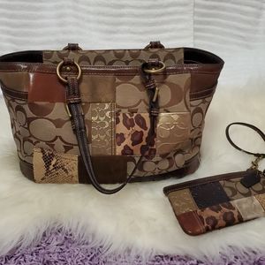 Patchwork Coach purse & wristlet